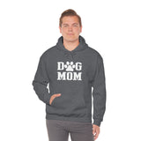 Dog Mom - Block Letter with Paw - Unisex Heavy Blend™ Hooded Sweatshirt